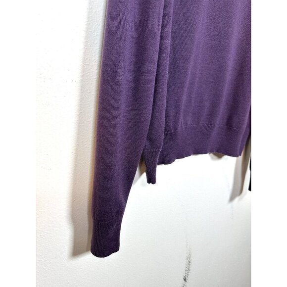 Vintage Haband Lions Den Sweater Large Mens‎ Purple V-Neck Pullover 70L Acrylic - Picture 8 of 8